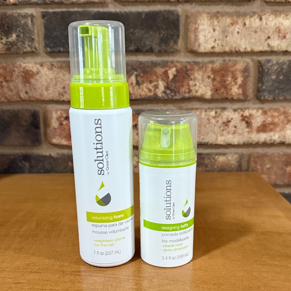 Solutions by great clips New volumizing foam and designing taffy hair products